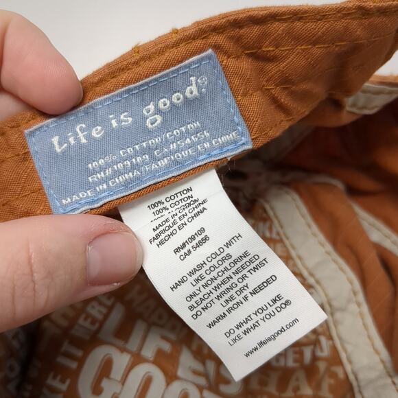 Champions Of Optimism Slideback Hat Brown One Size Solid Life Is Good - Picture 10 of 10